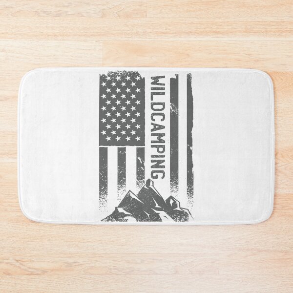 Item preview, Wild Camping American Flag designed and sold by Hoiho Adventure Shirts.