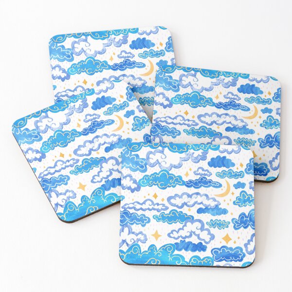 Item preview, Starry Rainclouds - Cornflower Blue designed and sold by TigaTiga.