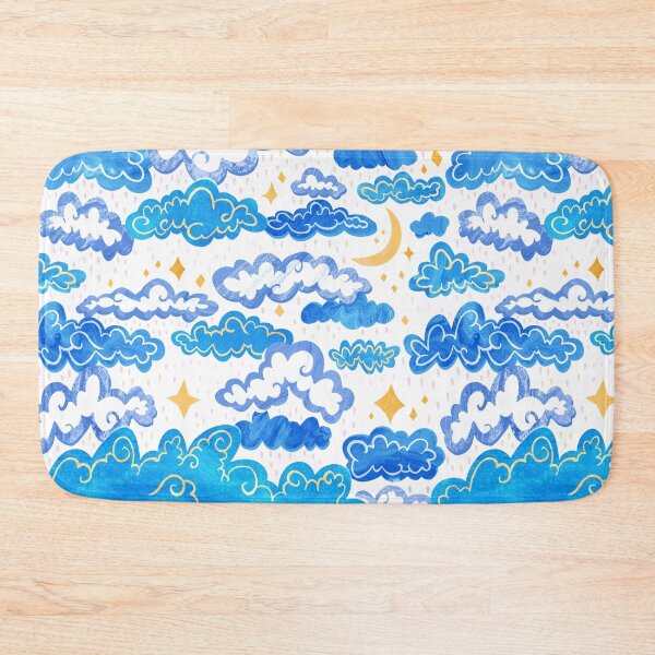 Item preview, Starry Rainclouds - Cornflower Blue designed and sold by TigaTiga.