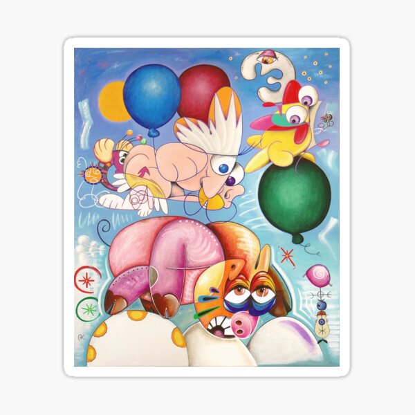 Pig-landing in cloudy weather Sticker