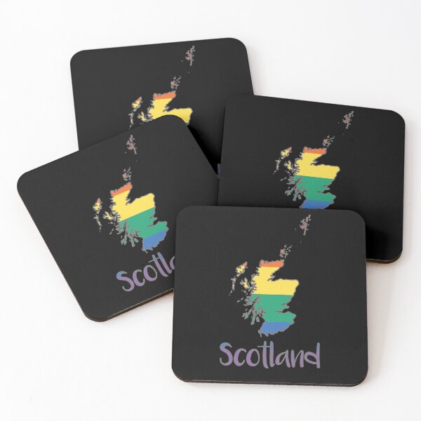 Item preview, Scotland Rainbow Pride Flag Map Typography Design designed and sold by MacPean.