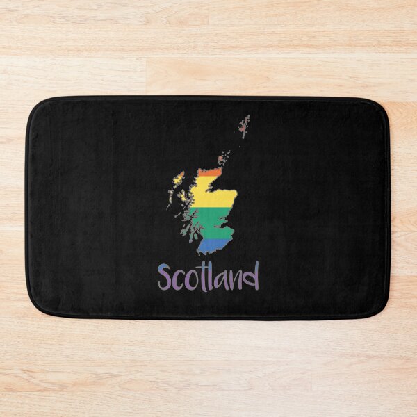 Item preview, Scotland Rainbow Pride Flag Map Typography Design designed and sold by MacPean.