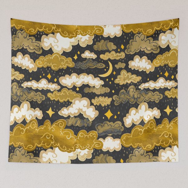 Item preview, Midnight Ochre Rainclouds - Golden designed and sold by TigaTiga.