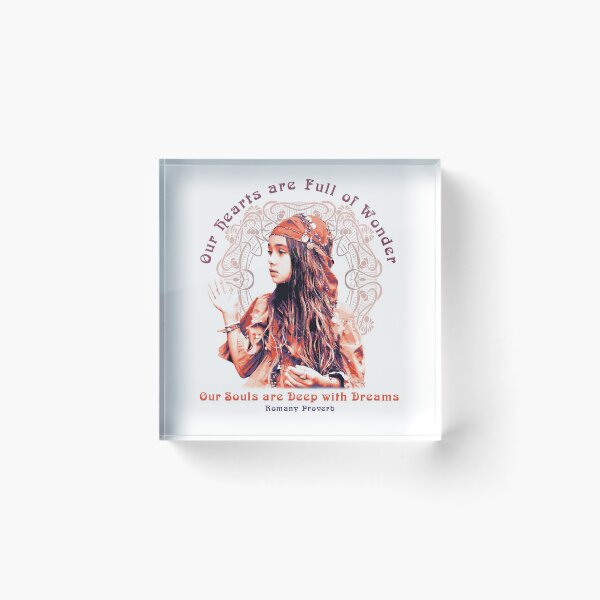 Item preview, Our Hearts are Full of Wonder, Romany Proverb, Gypsy Girl Design designed and sold by Proverbial Wisdom Design.