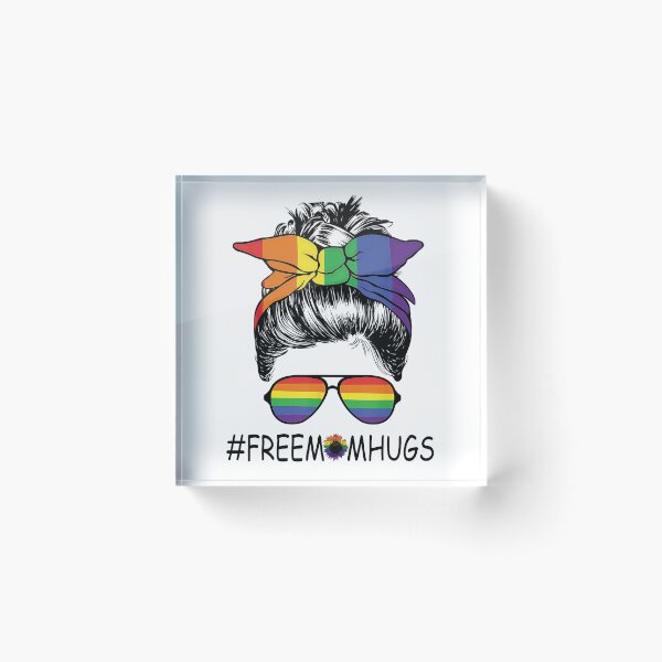 Item preview, Gay Pride Free Mom Hugs Messy Bun LGBT designed and sold by anthonybarr1205.