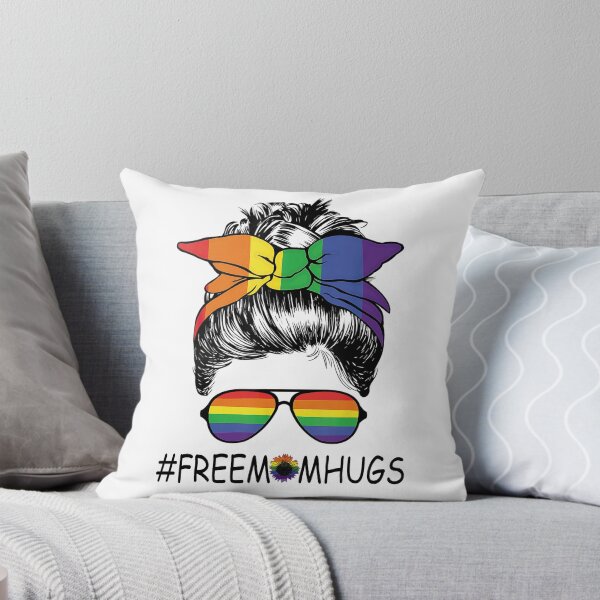 Item preview, Gay Pride Free Mom Hugs Messy Bun LGBT designed and sold by anthonybarr1205.