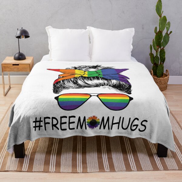 Item preview, Gay Pride Free Mom Hugs Messy Bun LGBT designed and sold by anthonybarr1205.