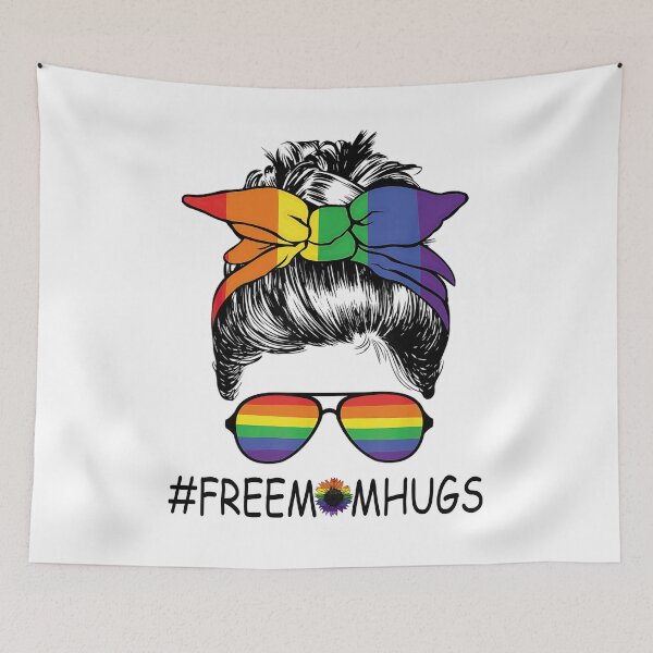 Item preview, Gay Pride Free Mom Hugs Messy Bun LGBT designed and sold by anthonybarr1205.