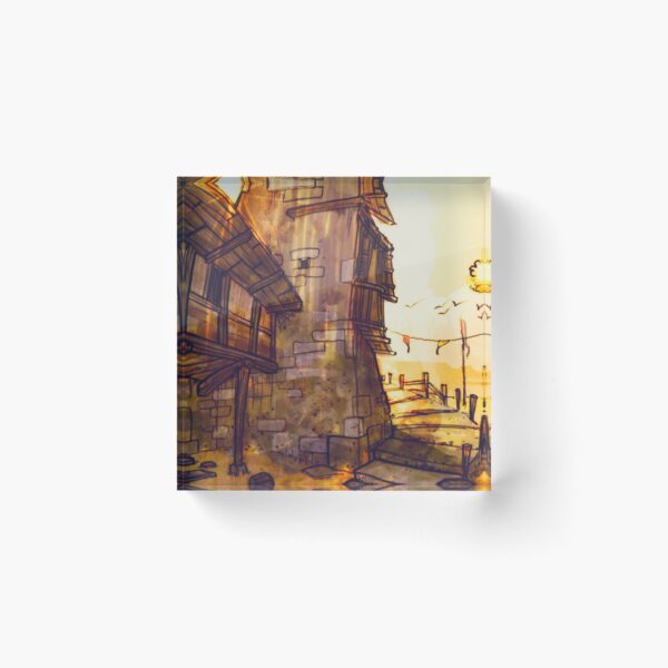 Item preview, Middle Ages with a tower and stables. designed and sold by Cryptographee.