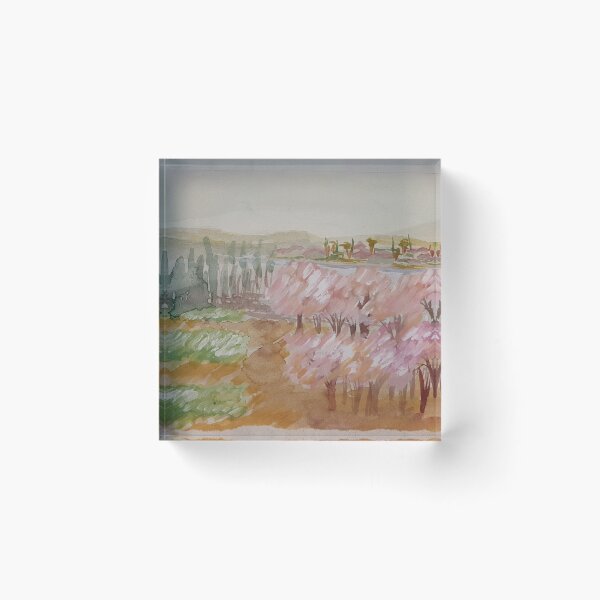 Item preview, Cherry Orchard in Blossom, Kibbutz Ramat Rachel by Haya Yagel designed and sold by EsterKarenAida.