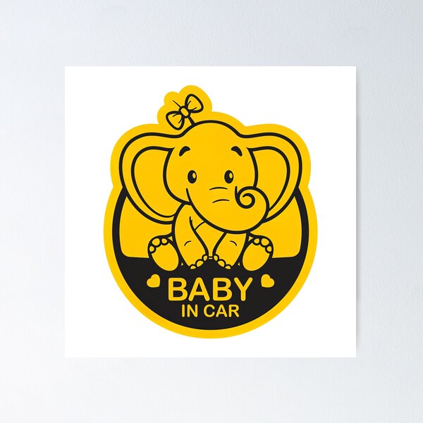 Item preview, Baby On Board, Baby Elephant On Board, Baby in Car designed and sold by graphic-genie.
