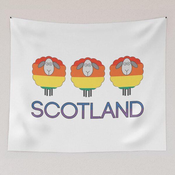 Item preview, Trio of Scottish Rainbow Pride Flag Patterned Sheep designed and sold by MacPean.