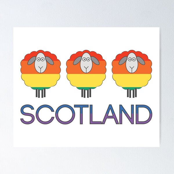 Item preview, Trio of Scottish Rainbow Pride Flag Patterned Sheep designed and sold by MacPean.