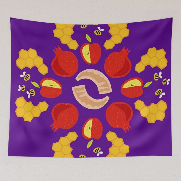Item preview, Rosh Hashanah Roundel in Purple designed and sold by TillaCrowne.