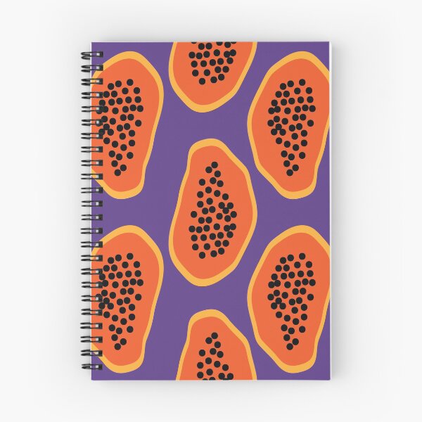 Item preview, bright papaya tropical fruit pattern designed and sold by rysunki-malunki.