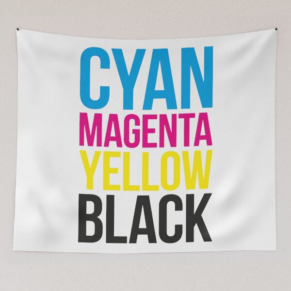 Item preview, Cyan Magenta Yellow Black Typography Stack designed and sold by John Uttley.