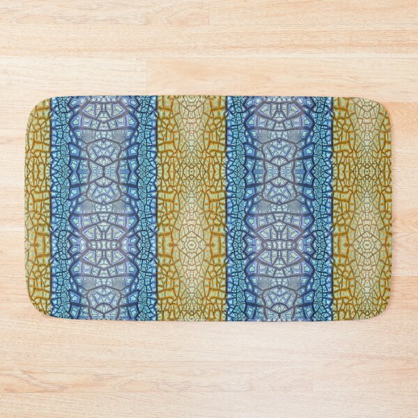 Item preview, Peeling Paint Tribal Mandala-style Mosaic Pattern - Yellow Blue Jade  - Vicki Hadfield designed and sold by Printable Pressies.
