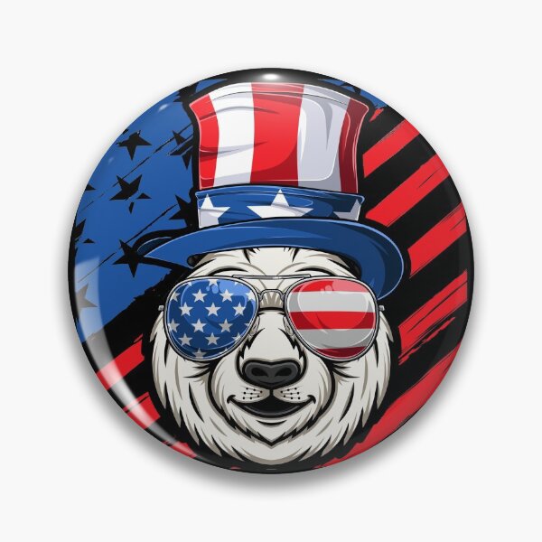 Item preview, Panda 4th of July American Sunglasses Hat Uncle Sam USA Flag designed and sold by Crazy Trendy Designs.