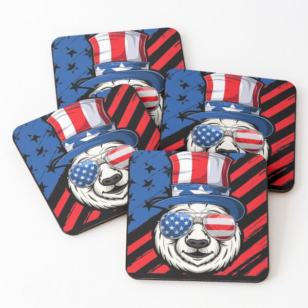 Item preview, Panda 4th of July American Sunglasses Hat Uncle Sam USA Flag designed and sold by Crazy Trendy Designs.
