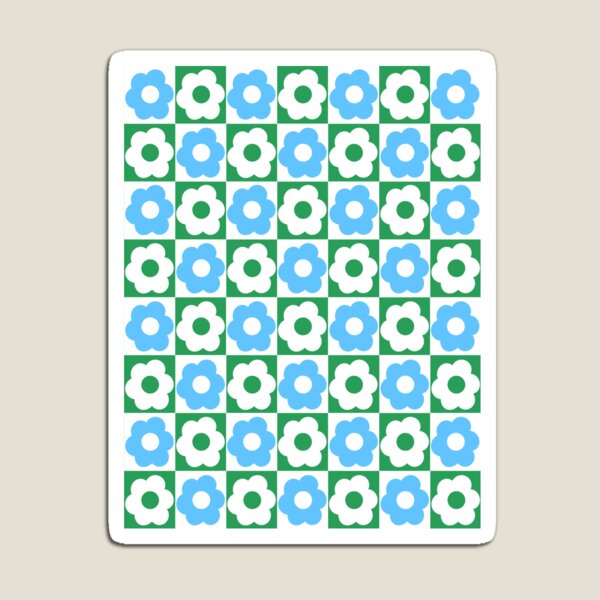Item preview, Floral Checker Blue Green designed and sold by JodiFeddon.