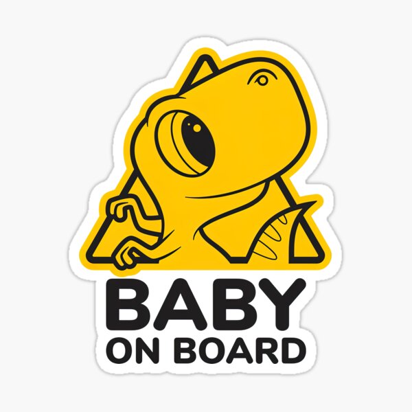 Baby on Board Auto Aufkleber / Vinyl Aufkleber mit Dinosaurier. Lustiger  Baby on Board Auto FensterAufkleber. T-rex - .de