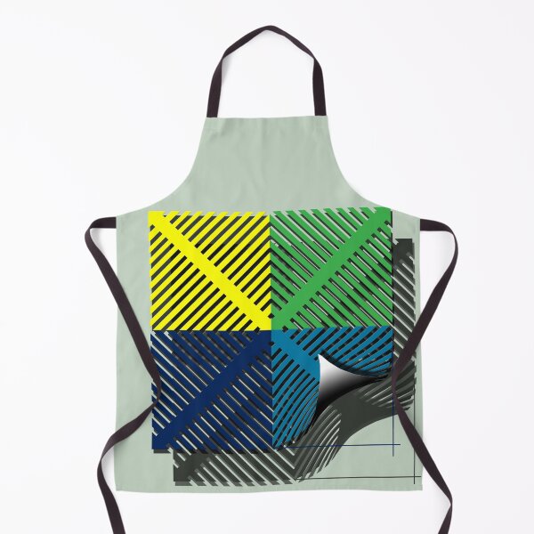 Item preview, Square with shadow, grid, (374) (blue, yellow, green,) decorative, digital, colorful, abstract, designed and sold by Paszkan.