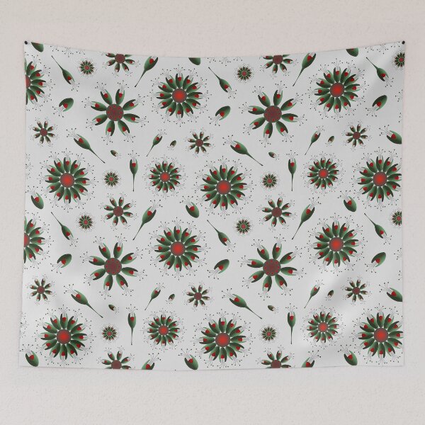 Item preview, Green and Red Floral Christmas or Not Wonder Pattern designed and sold by anzelas.