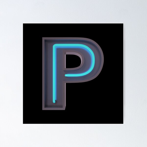 Item preview, Neon Letter Sign P- initials designed and sold by Ruby Jackson.