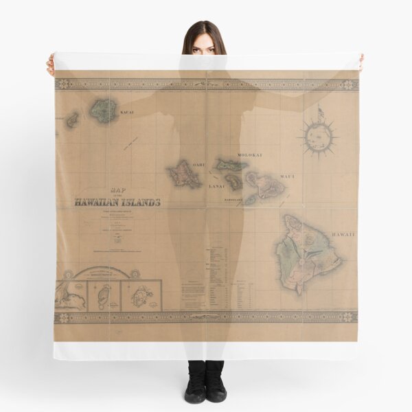 Item preview, Vintage Map of Hawaii (1876) designed and sold by BravuraMedia.