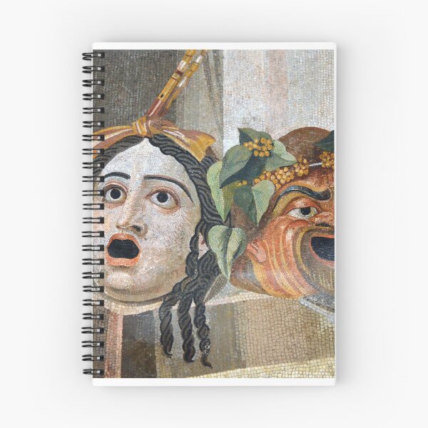 Item preview, Tragedy and Comedy Masks - Roman Mosaic designed and sold by epistemomania.