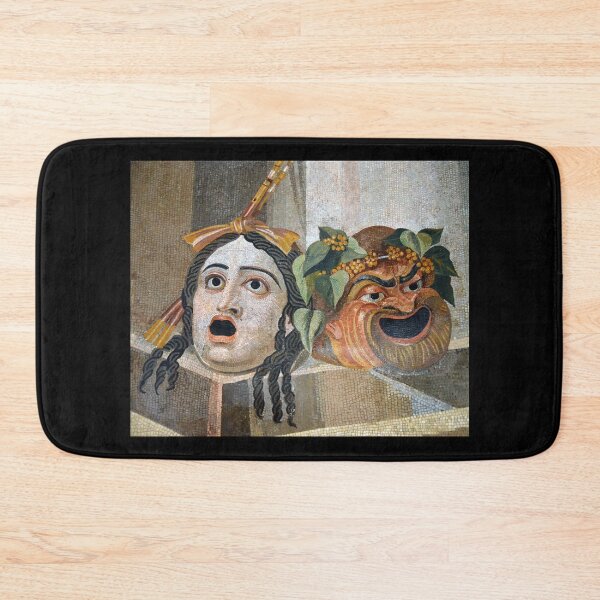 Item preview, Tragedy and Comedy Masks - Roman Mosaic designed and sold by epistemomania.