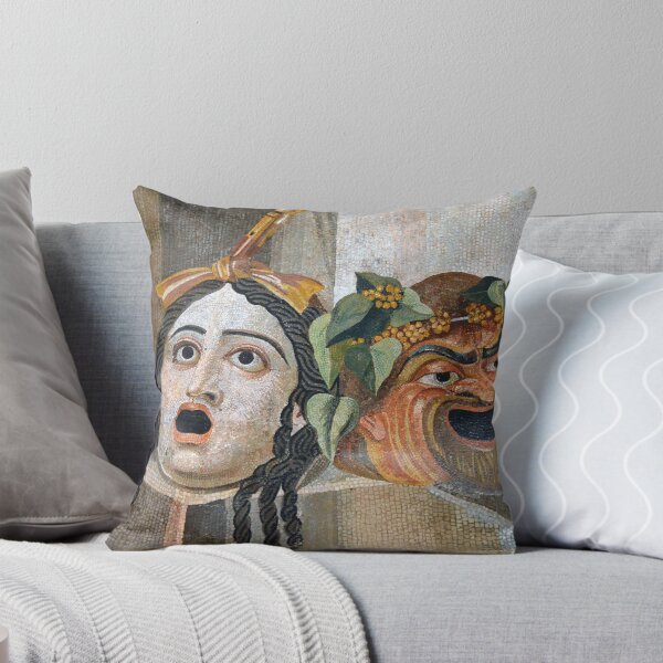 Item preview, Tragedy and Comedy Masks - Roman Mosaic designed and sold by epistemomania.