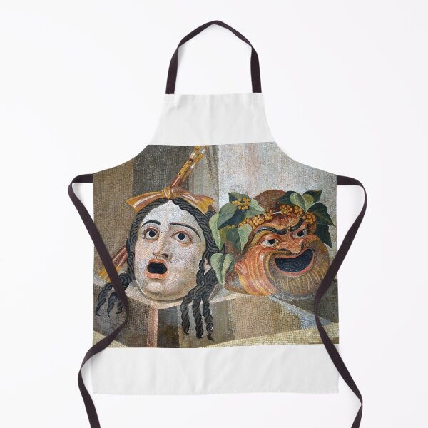 Item preview, Tragedy and Comedy Masks - Roman Mosaic designed and sold by epistemomania.