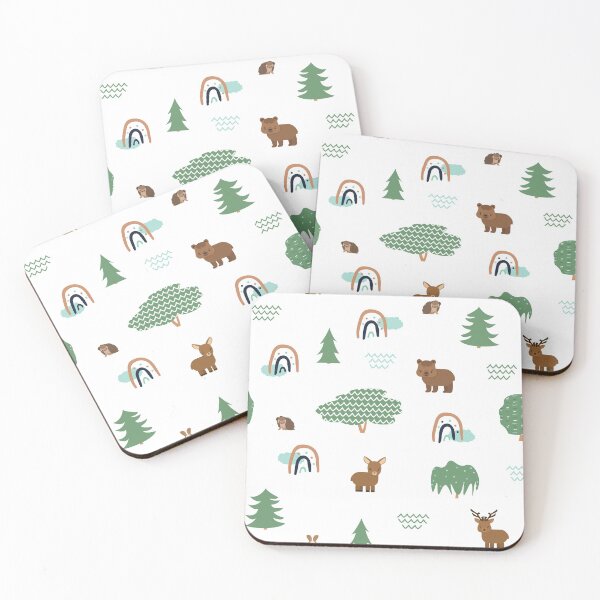 Item preview, Cute forest animals seamless pattern with rainbows designed and sold by essskina.