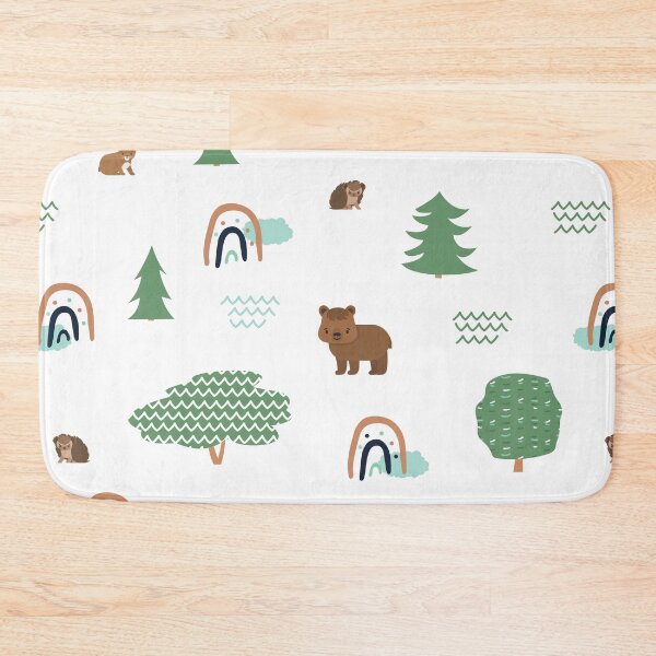 Item preview, Cute forest animals seamless pattern with rainbows designed and sold by essskina.