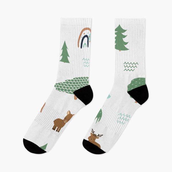 Item preview, Cute forest animals seamless pattern with rainbows designed and sold by essskina.