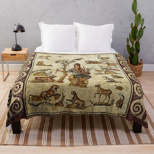 Item preview, ANTIQUE ROMAN MOSAICS ,ORPHEUS ENCHANTING ANIMALS WITH HIS MUSIC designed and sold by BulganLumini.