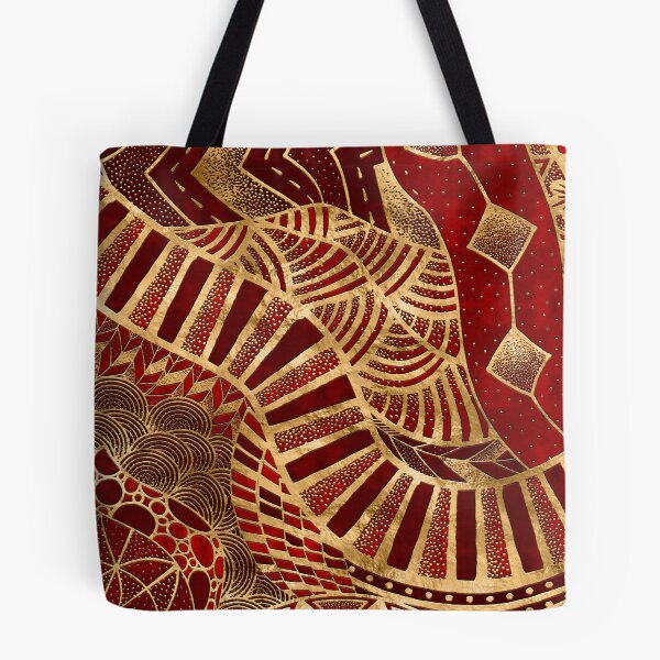 Item preview, Ethic Tribal Ornament Red and Gold designed and sold by k9printart.