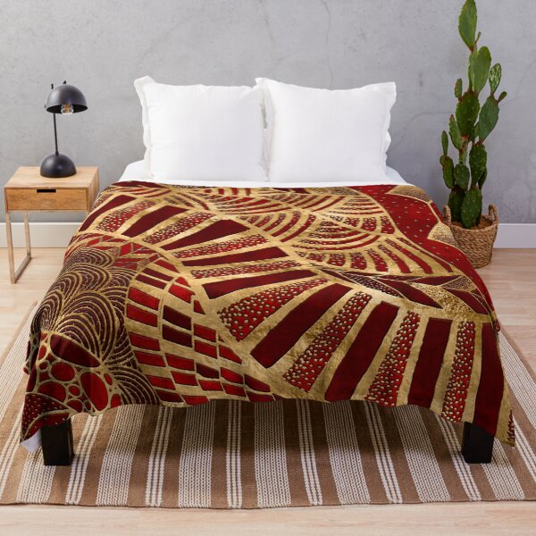 Item preview, Ethic Tribal Ornament Red and Gold designed and sold by k9printart.