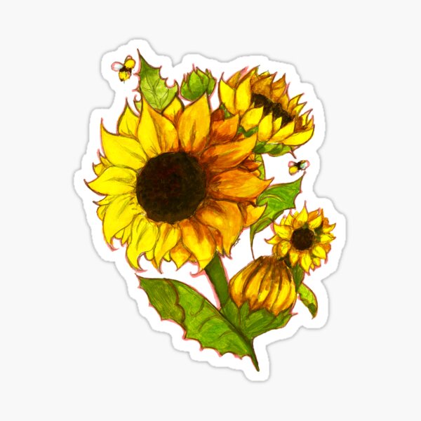 Sunflowers Sticker By Castleofjo Redbubble - aesthetic sunflower roblox logo