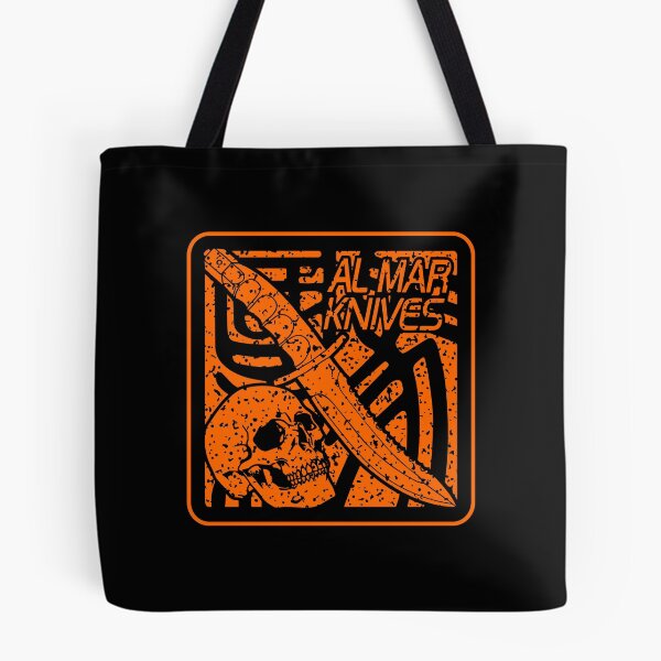 Item preview, 80’s AL Mar Warrior Knives Knife Samurai Kanji Square Stamp Retro Orange designed and sold by Warhawk Designs.