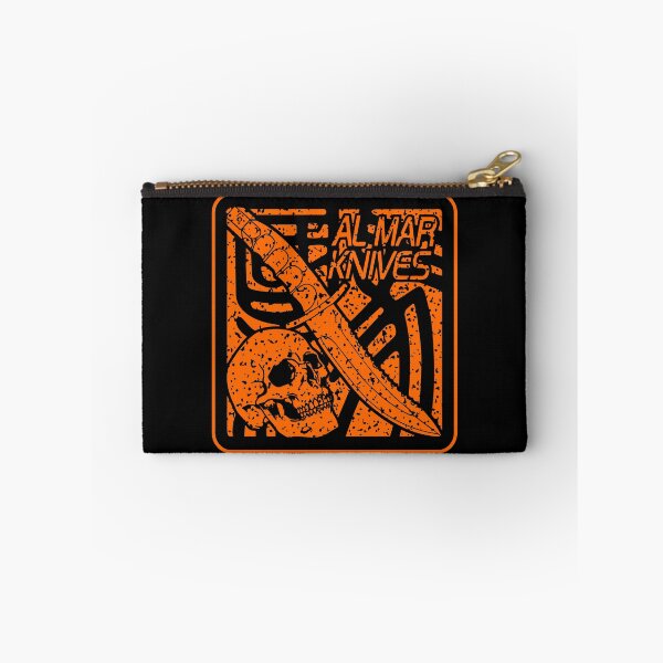 Item preview, 80’s AL Mar Warrior Knives Knife Samurai Kanji Square Stamp Retro Orange designed and sold by Warhawk Designs.