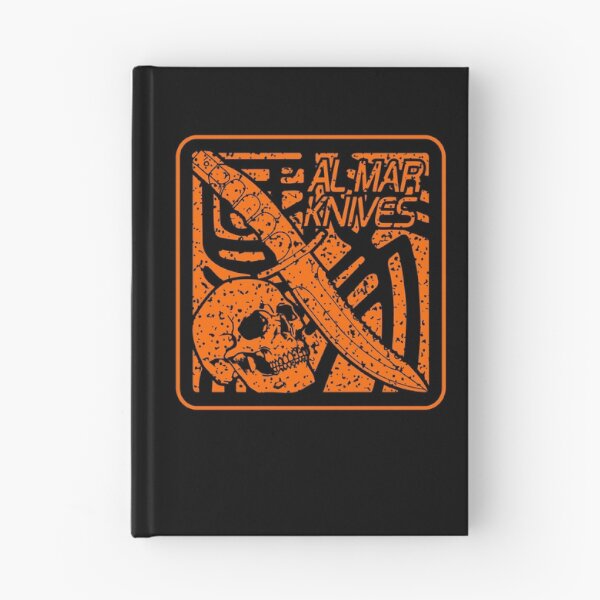 Item preview, 80’s AL Mar Warrior Knives Knife Samurai Kanji Square Stamp Retro Orange designed and sold by Warhawk Designs.