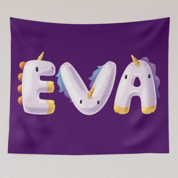 Item preview, Baby Girl Eva Kids Name Unicorn designed and sold by elhefe.