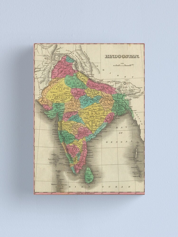Alternate view of Vintage Map of India (1831) Canvas Print