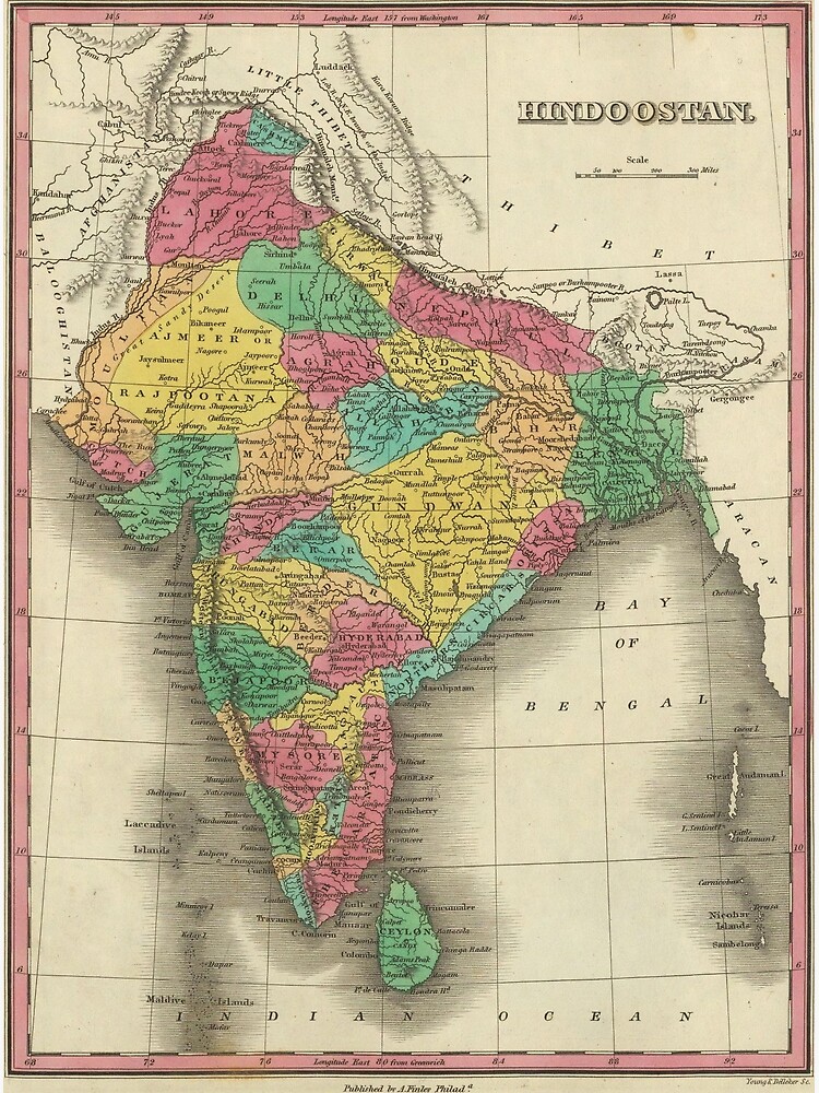 Vintage Map of India (1831) by BravuraMedia