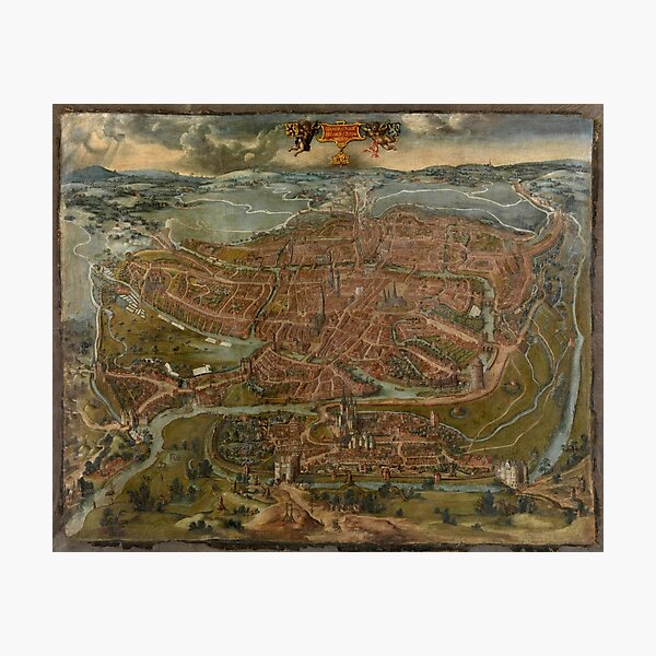Item preview, Vintage Map of Ghent Belgium (1534) designed and sold by BravuraMedia.