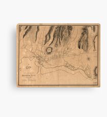 Vintage Map of Honolulu Hawaii (1887) Canvas Print