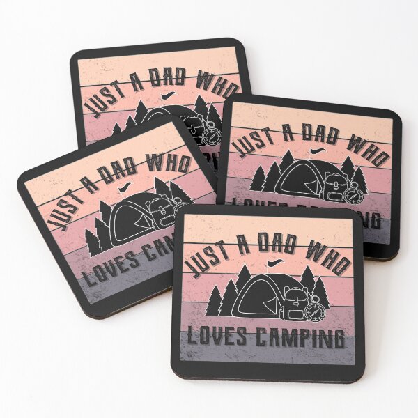 Item preview, Just a dad who loves camping outdoors lover retro design designed and sold by DesignsVault.