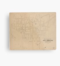 Vintage Map of Honolulu Hawaii (1893) Metal Print